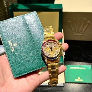 Đồng Hồ Rolex Daytona 116598RBOW Chế Tác Bọc Vàng Đính Đá Quý Tổng Hợp 40mm (1)