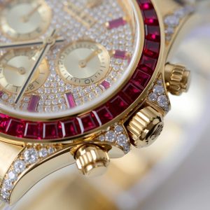 Đồng Hồ Rolex Daytona 126598TRU Chế Tác Bọc Vàng Thật + Ruby + Kim Cương Moissanite 40mm (2)