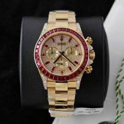 Đồng Hồ Rolex Daytona 126598TRU Chế Tác Bọc Vàng Thật + Ruby + Kim Cương Moissanite 40mm (2)