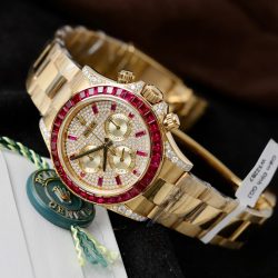 Đồng Hồ Rolex Daytona 126598TRU Chế Tác Bọc Vàng Thật + Ruby + Kim Cương Moissanite 40mm (2)