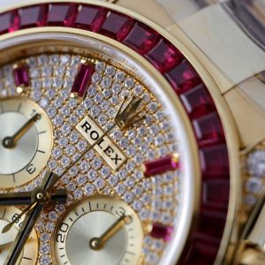 Đồng Hồ Rolex Daytona 126598TRU Chế Tác Bọc Vàng Thật + Ruby + Kim Cương Moissanite 40mm (2)