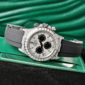 Đồng Hồ Rolex Daytona Chế Tác Mặt Thiên Thạch Độ Kim Cương Moissanite Baguette 40mm (2)