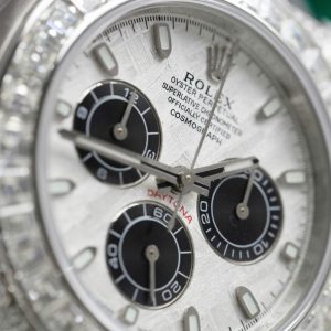 Đồng Hồ Rolex Daytona Chế Tác Mặt Thiên Thạch Độ Kim Cương Moissanite Baguette 40mm (2)