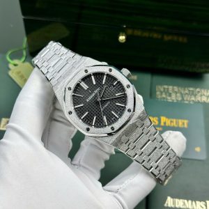 Đồng Hồ Audemars Piguet Replica 11 Royal Oak Frosted Gold 15410BC Mặt Đen Nhà Máy APS 41mm (2)