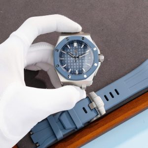Đồng Hồ Audemars Piguet Royal Oak Offshore 15605SK Viền Cao Su Xanh Replica Cao Cấp 43mm (2)
