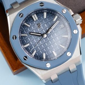 Đồng Hồ Audemars Piguet Royal Oak Offshore 15605SK Viền Cao Su Xanh Replica Cao Cấp 43mm (2)