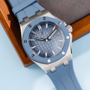 Đồng Hồ Audemars Piguet Royal Oak Offshore 15605SK Viền Cao Su Xanh Replica Cao Cấp 43mm (2)