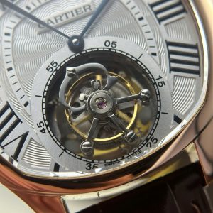 Đồng Hồ Cartier Drive Tourbillon Replica 11 Mặt Số Vân Guiloche Dây Da 41mm (2)