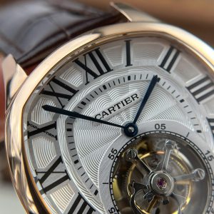 Đồng Hồ Cartier Drive Tourbillon Replica 11 Mặt Số Vân Guiloche Dây Da 41mm (2)