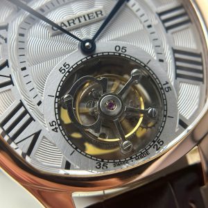 Đồng Hồ Cartier Drive Tourbillon Replica 11 Mặt Số Vân Guiloche Dây Da 41mm (2)