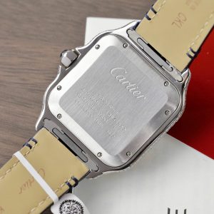 Đồng Hồ Cartier Santos Chế Tác Cọc Số + Vỏ Đính Kim Cương Moissanite 39 (2)