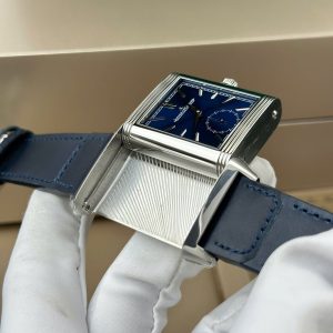Đồng Hồ Jaeger LeCoultre Rep 11 Master Reverso Tribute Small Seconds 2 Mặt Trắng Và Xanh Blue 28 (2)
