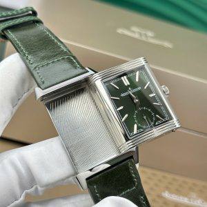 Đồng Hồ Jaeger LeCoultre Replica 11 Master Reverso Tribute Small Seconds 2 Mặt Xanh Lá Cây Và Trắng 28 (2)