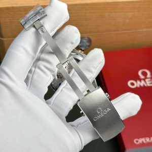 Đồng Hồ Omega Rep 11 Seamaster Diver 300M Chronograph Demi Vàng Hồng Mặt Đen N1 44mm (1)