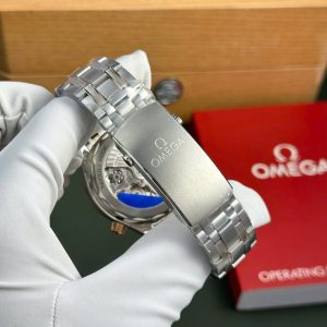 Đồng Hồ Omega Rep 11 Seamaster Diver 300M Chronograph Demi Vàng Hồng Mặt Đen N1 44mm (1)