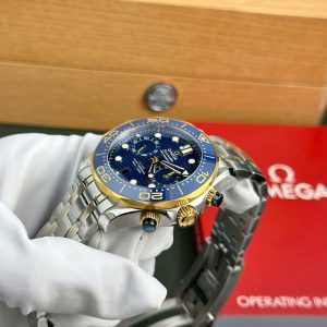 Đồng Hồ Omega Rep Cao Cấp Seamaster Diver 300M Chronograph Mặt Xanh Blue N1 44mm (1)
