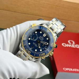 Đồng Hồ Omega Rep Cao Cấp Seamaster Diver 300M Chronograph Mặt Xanh Blue N1 44mm (1)