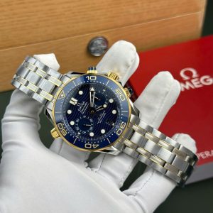 Đồng Hồ Omega Rep Cao Cấp Seamaster Diver 300M Chronograph Mặt Xanh Blue N1 44mm (1)