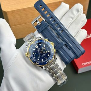 Đồng Hồ Omega Rep Cao Cấp Seamaster Diver 300M Chronograph Mặt Xanh Blue N1 44mm (1)