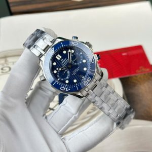 Đồng Hồ Omega Replica 11 Seamaster Diver 300M Chronograph Mặt Xanh Blue N1 Factory 44mm (1)