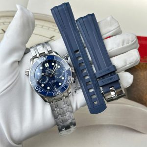 Đồng Hồ Omega Replica 11 Seamaster Diver 300M Chronograph Mặt Xanh Blue N1 Factory 44mm (1)