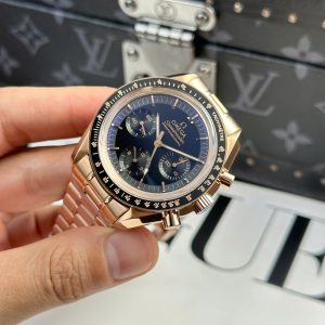 Đồng Hồ Omega SpeedMaster MoonWatch Mạ Vàng Hồng Nhà Máy OM 42mm (2)