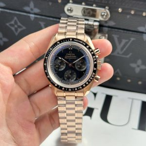 Đồng Hồ Omega SpeedMaster MoonWatch Mạ Vàng Hồng Nhà Máy OM 42mm (2)
