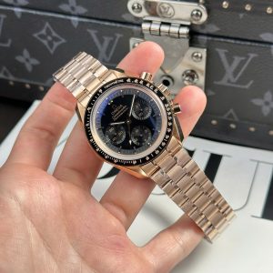 Đồng Hồ Omega SpeedMaster MoonWatch Mạ Vàng Hồng Nhà Máy OM 42mm (2)