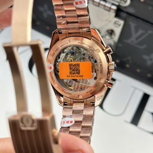 Đồng Hồ Omega SpeedMaster MoonWatch Mạ Vàng Hồng Nhà Máy OM 42mm (2)