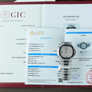 Đồng Hồ Patek Philippe Nautilus 5719 Chế Tác Đính Moissanite & Sapphire Baguette 40mm (1)