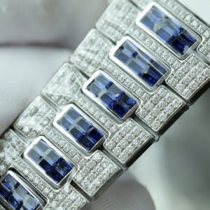 Đồng Hồ Patek Philippe Nautilus 5719 Chế Tác Đính Moissanite & Sapphire Baguette 40mm (1)