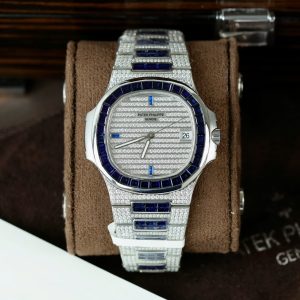 Đồng Hồ Patek Philippe Nautilus 5719 Chế Tác Đính Moissanite & Sapphire Baguette 40mm (1)