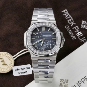 Đồng Hồ Patek Philippe Nautilus 5724G Chế Tác Mặt Tinh Chỉnh + Kim Cương Moissanite Baguette 40mm (2)