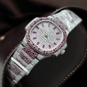 Đồng Hồ Patek Philippe Replica 11 Nautilus Haute Joaillerie 7118 Độ Full Moissanite 35 (2)
