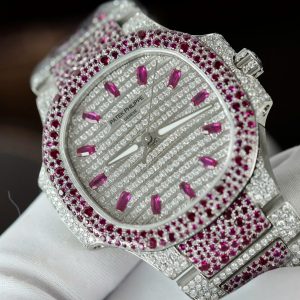 Đồng Hồ Patek Philippe Replica 11 Nautilus Haute Joaillerie 7118 Độ Full Moissanite 35 (2)