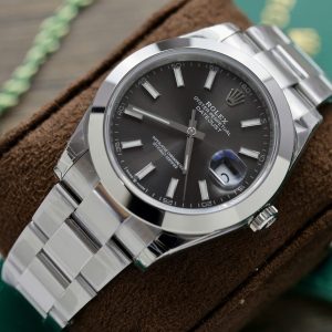 Đồng Hồ Rolex DateJust 126300 Replica 11 Nam Mặt Số Màu Xám Nhà Máy VS 41mm (2)
