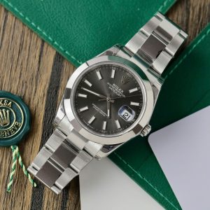 Đồng Hồ Rolex DateJust 126300 Replica 11 Nam Mặt Số Màu Xám Nhà Máy VS 41mm (2)