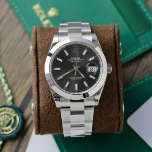 Đồng Hồ Rolex DateJust 126300 Replica 11 Nam Mặt Số Màu Xám Nhà Máy VS 41mm (2)