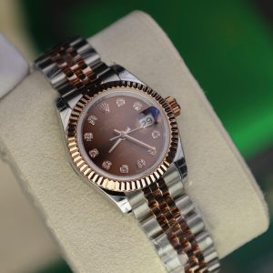 Đồng Hồ Rolex DateJust Lady Chế Tác Bọc Vàng Thật Mặt Chocolate Nhà Máy GM 28mm (2)