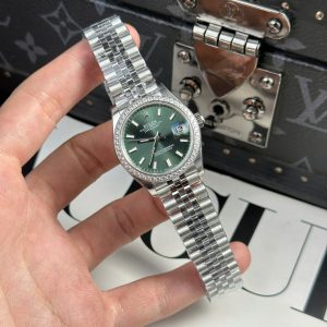 Đồng Hồ Rolex DateJust Replica 11 Mặt Xanh Lá Cây Cọc Số Dạ Quang Nhà Máy THB 31mm (2)