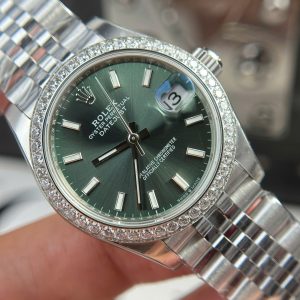 Đồng Hồ Rolex DateJust Replica 11 Mặt Xanh Lá Cây Cọc Số Dạ Quang Nhà Máy THB 31mm (2)