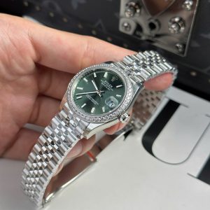 Đồng Hồ Rolex DateJust Replica 11 Mặt Xanh Lá Cây Cọc Số Dạ Quang Nhà Máy THB 31mm (2)