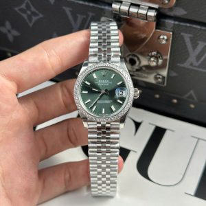 Đồng Hồ Rolex DateJust Replica 11 Mặt Xanh Lá Cây Cọc Số Dạ Quang Nhà Máy THB 31mm (2)