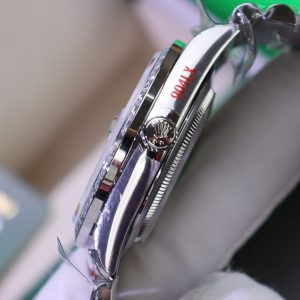 Đồng Hồ Rolex Day-Date Chế Tác Mặt Thiên Thạch Cọc Số + Viền Độ Kim Cương Moissanite Baguette 40mm (2)