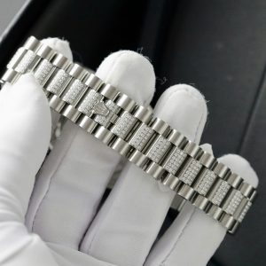 Đồng Hồ Rolex Day-Date Mặt MOP Chế Tác Đính Kim Cương Moissanite 36mm (2)