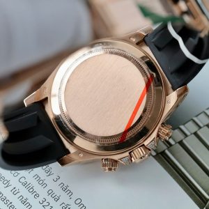 Đồng Hồ Rolex Daytona Mặt Thiên Thạch Chế Tác Bọc Vàng Thật + Đính Kim Cương Moissanite Baguette 40mm (10)