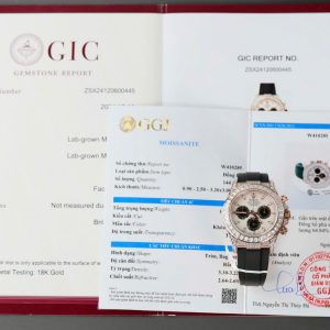 Đồng Hồ Rolex Daytona Mặt Thiên Thạch Chế Tác Bọc Vàng Thật + Đính Kim Cương Moissanite Baguette 40mm (10)