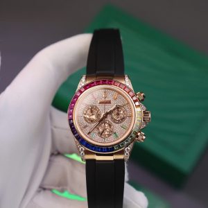 Đồng Hồ Rolex Daytona Rainbow Replica 11 Dây Cao Su Nhà Máy MS 40mm (2)