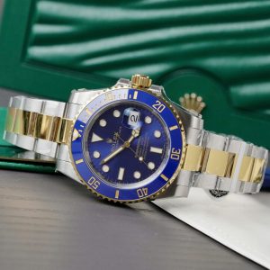 Đồng Hồ Rolex Submariner Mặt Xanh Blue Chế Tác Bọc Vàng Thật 40mm (2)