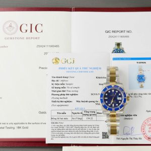 Đồng Hồ Rolex Submariner Mặt Xanh Blue Chế Tác Bọc Vàng Thật 40mm (2)
